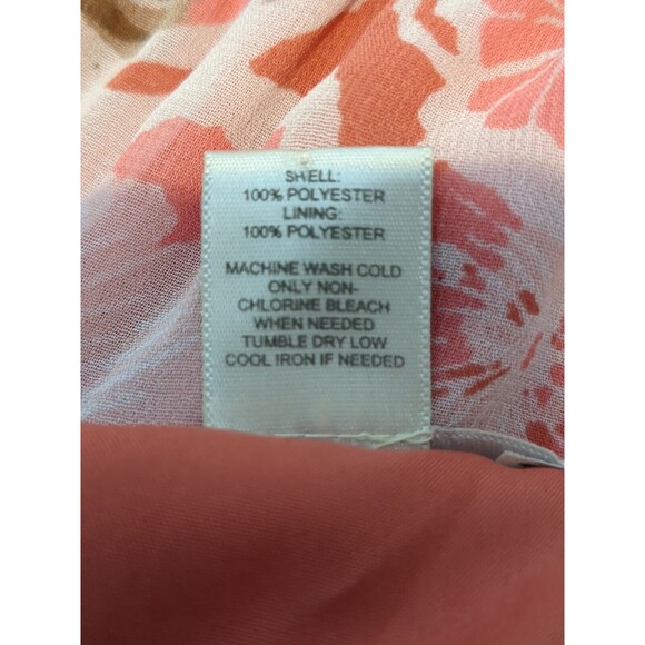 Ann Taylor Loft Dress XS Sleeveless Floral Summer Spring Stretch Tie Vneck Sheer - Picture 4 of 4